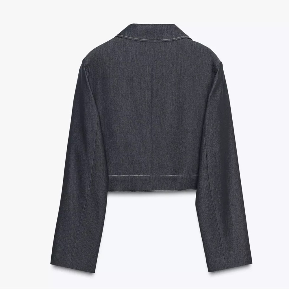 Zara contrasting stitch short Jacket - Picture 7 of 10